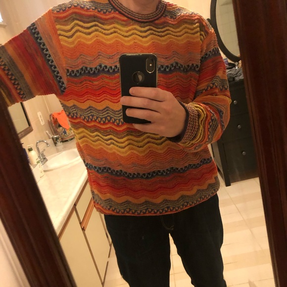 Coogi style cotton blend knit sweater - Picture 13 of 13